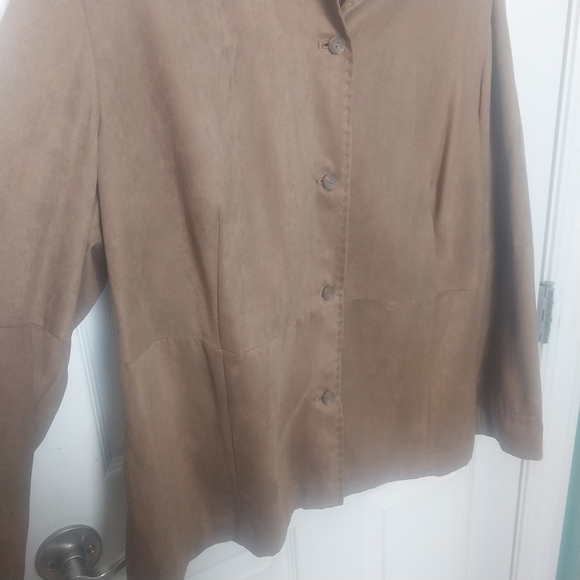 August Max Woman faux suede button up 1970s top - Picture 7 of 15